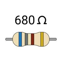 680 ohm resistor. quatro banda resistor vetor