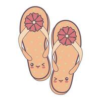 giro flops dentro estilo kawaii. plano desenho animado colorida vetor ilustração.