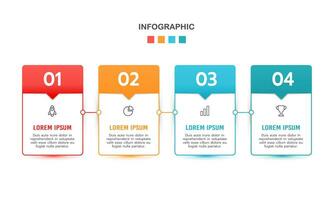 infográfico 4 processo para sucesso modelo. vetor ilustração.