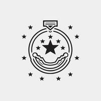 Estrela medalha vetor isolado em branco fundo