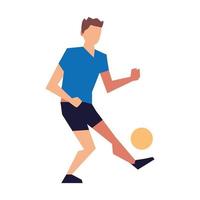 homem brincando com bola de futebol atividade esporte estilo de vida ao ar livre vetor