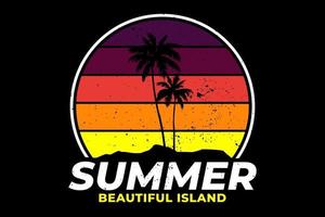 t-shirt verão bela ilha estilo retro