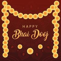 feliz bhai dooj com desenho vetorial de flores amarelas vetor