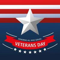 feliz dia dos veteranos, patriotismo de celebração americana vetor