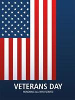 feliz dia dos veteranos, emblema nacional da bandeira dos EUA vetor
