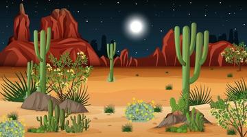 paisagem da floresta do deserto à noite vetor