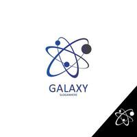 galáxia planeta logotipo ícone símbolo para astronomia logotipo projeto, gradiente cor, isolado branco bagground, editável eps 10 vetor