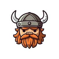 fofa viking face logotipo símbolo vetor ilustração modelo