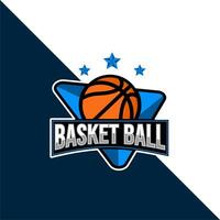 basquetebol crachá logotipo modelo vetor ilustração