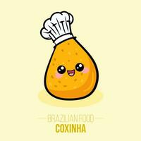 coxinha de frango, galinha, frango brasileiro Comida - frito vetor