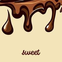 doce derretido chocolate - doce - agridoce - baunilha vetor