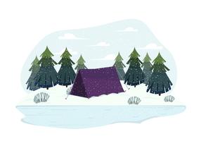 Vetorial, inverno, paisagem, ilustração vetor