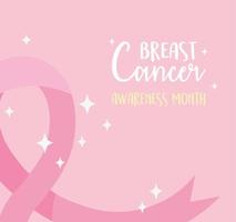 projeto do vetor do fundo rosa da fita do mês da conscientização do câncer de mama