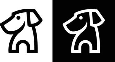 simples estilo cachorro logotipo, cachorro ícone, canino símbolo , gráfico , plano simples cachorro vetor grampo arte, Preto e branco cachorro logotipo modelo estoque vetor imagem