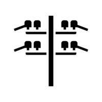 elétrico Utilitário pólo elétrico engenheiro glifo ícone vetor ilustração