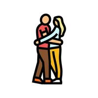 casal abraçando amor cor ícone vetor ilustração