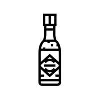 quente molho garrafa linha ícone vetor ilustração