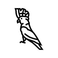 cacatua pássaro papagaio linha ícone vetor ilustração