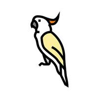 cacatua papagaio pássaro cor ícone vetor ilustração