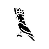 cacatua pássaro papagaio glifo ícone vetor ilustração