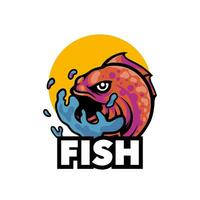 peixe predador logotipo vetor