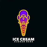 logotipo gradiente de sorvete vetor