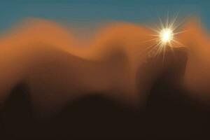 natureza horizonte Sombrio dourado cinzento montanha viagem Visão panorama com pôr do sol vetor
