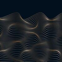 linear dourado abstrato ondas. vetor Projeto bandeira poster. minimalista moderno fundo