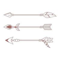flechas nativas boho e estilo tribal desenhado à mão