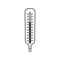 termômetro de química medindo estilo de linha de ciência vetor