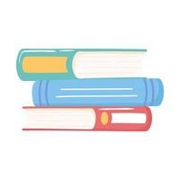 pilha de livros lendo e estudando educação vetor