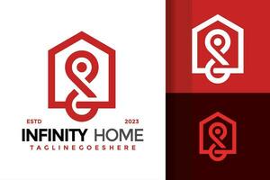 infinidade casa PIN ponto logotipo Projeto vetor símbolo ícone ilustração