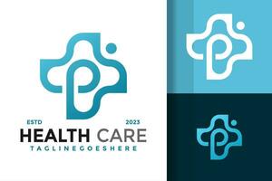 saúde Cuidado carta e logotipo Projeto vetor símbolo ícone ilustração