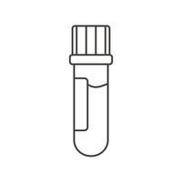 tubo de ensaio de química com estilo de linha de ciência de amostra de sangue vetor