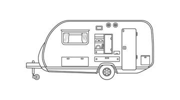 mão desenhado crianças desenhando desenho animado vetor ilustração caravana ícone isolado em branco fundo