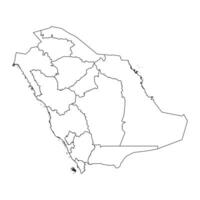 saudita arábia mapa com administrativo divisões. vetor ilustração.