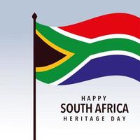 agitando bandeira da áfrica do sul, feliz dia do patrimônio da áfrica do sul vetor