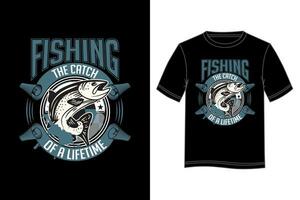 pescaria a pegar do uma tempo de vida camiseta Projeto. pescaria camiseta Projeto. vetor