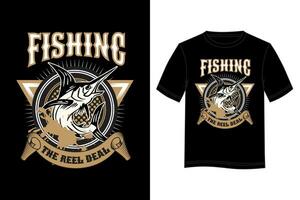 pescaria a bobina acordo camiseta Projeto. pescaria camiseta Projeto. vetor camiseta Projeto.