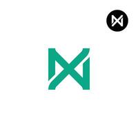 carta nx xn monograma logotipo Projeto vetor
