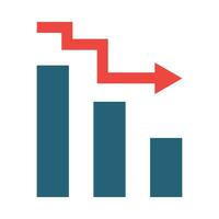 o negócio declínio glifo dois cor ícone para pessoal e comercial usar. vetor
