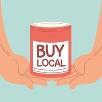 compre local, apoie negócios locais vetor
