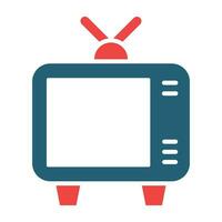 televisão glifo dois cor ícone para pessoal e comercial usar. vetor