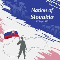 Eslováquia independência dia postar Projeto. Julho 17, a dia quando eslovacos fez isto nação livre. adequado para nacional dias. perfeito conceitos para social meios de comunicação Postagens, cumprimento cartão, cobrir, bandeira. vetor