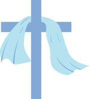 Cruz católico religião ícone vetor ilustração Projeto gráfico plano estilo azul cor