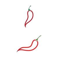 ilustração em vetor modelo ícone chili natural vermelho quente