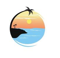 formato de eps de ilustração de vetor de design de logotipo de paisagem de praia, adequado para suas necessidades de design, logotipo, ilustração, animação, etc.