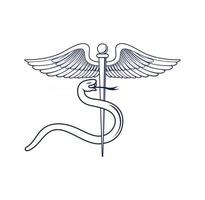 formato de eps de ilustração de vetor de símbolo de caduceu médico, adequado para suas necessidades de design, logotipo, ilustração, animação, etc.