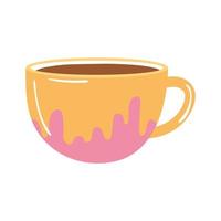 ícone de xícara de chá e café sobre fundo branco vetor
