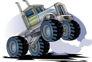 saltando grande monster truck ilustração da estrada vetor